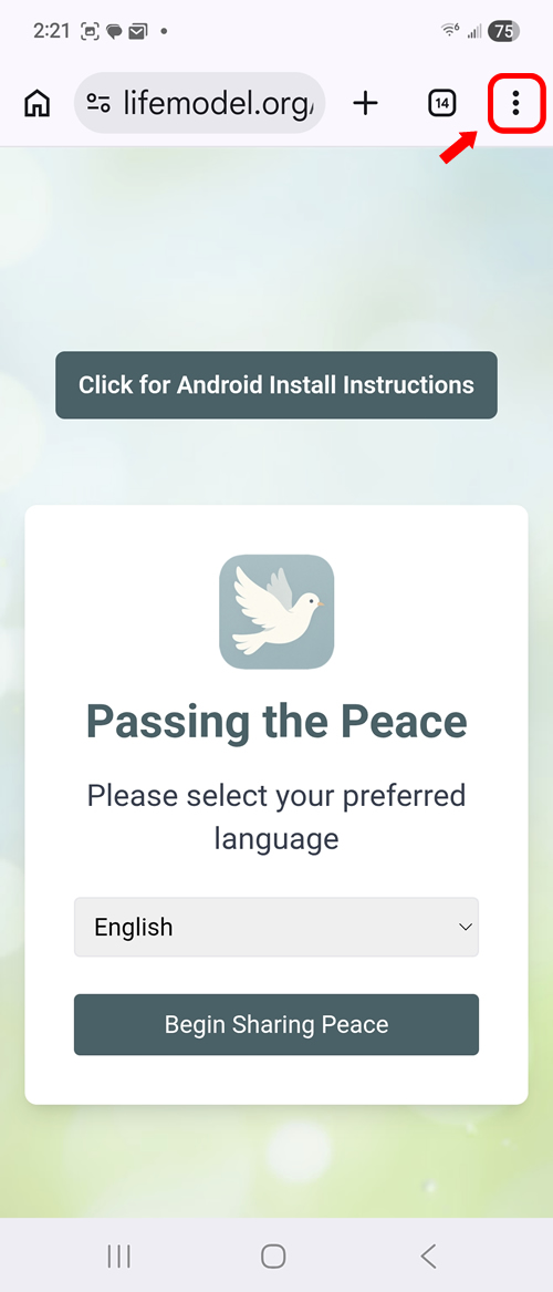 Step 1: Tap the three-dot menu in the top right corner of Chrome